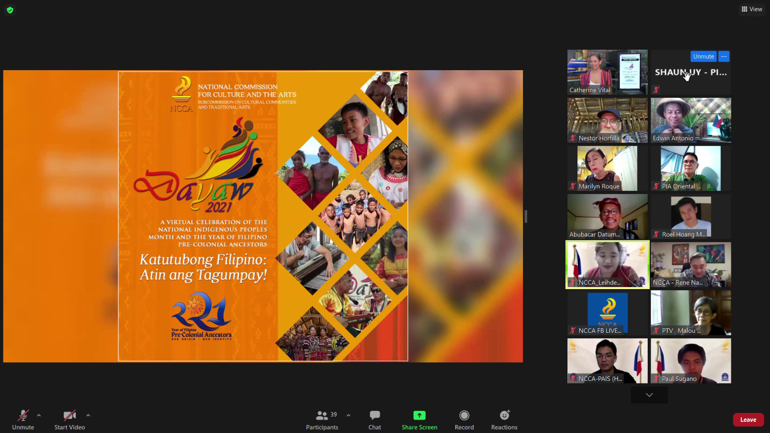 watch the videos on the ncca dayaw presentation