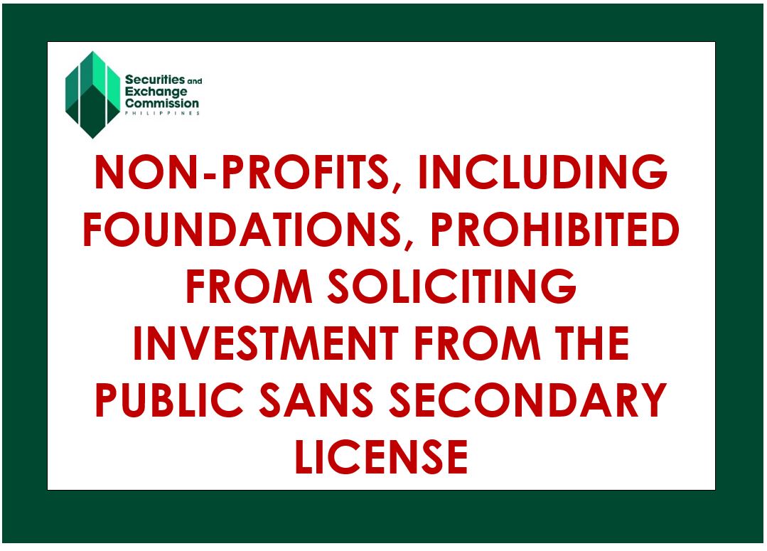 SEC Davao | Non-profits, Including Foundations, Are Prohibited From ...